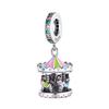 S925 Silver DIY Fashion Castle Ferris Wheel Pendant Charm Jewelry Making Accessory Popular Necklace Ornament