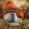 5D DIY Diamond Painting Mushroom House Embroidery Cross Stitch Rhinestone Mosaic Home Decor