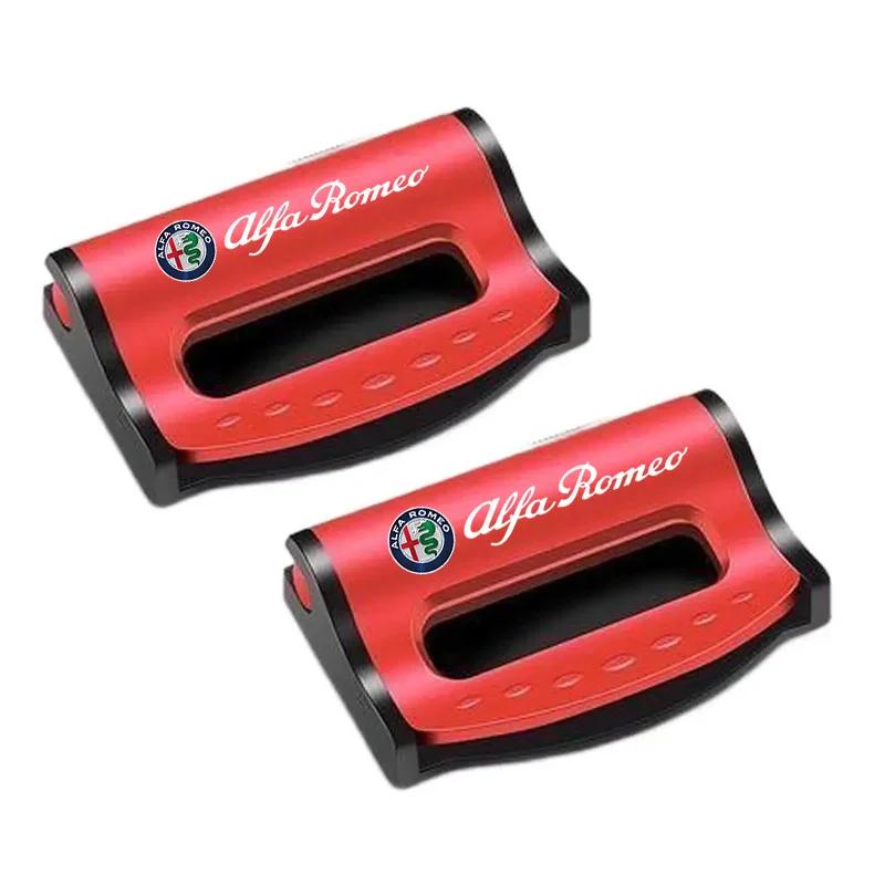Car Stickers For Alfa Romeo 2PCS Car Safety Belt Clips Adjustable Seat Belt Buckle Fixing Clip For Alfa Romeo Giulia Stelvio MiT