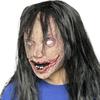 Halloween Horror Grimace Ghost Masque Scary Full Head Latex Zombie Masque with Hair Creepy Halloween Party Cosplay Costume