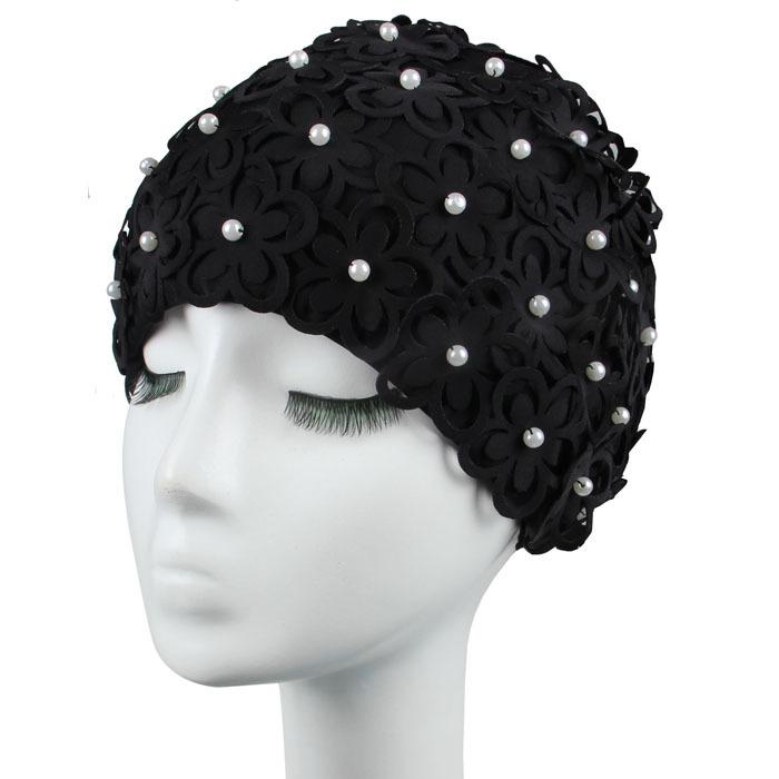 Шапочка для плавания женская Жемчужная Трехмерный Лепесток Модная Увеличенная Спа Плавательная Женская Шапочка для плавания Дышащая Не сдавливающая голову Шапочка для плавания для длинных волос