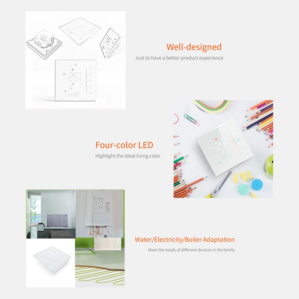 WiFi Smart Thermostat Temperature Controller Weekly Programmable Supports Touch Control/ Mobile APP/ Voice Control Compatible with Alexa/Google Home