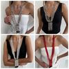 Metal Chain Multi-Layer Beads Necklace Gold Tassel Collarbone Chain Multi Layer Choker  Women