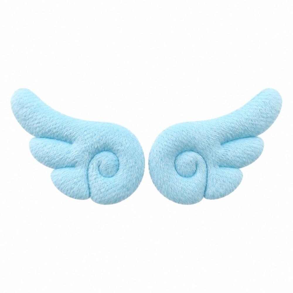 2Pcs Solid Color Cosplay Hairpin Plush Duckbill Clip Sweet Angel Wing Hair Clip Girls