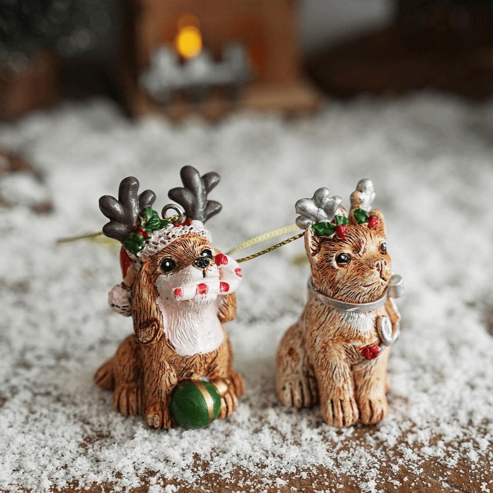 Colorful Deer Pendant Resin Hat Charm Exquisite Christmas Ornament  Table Decor