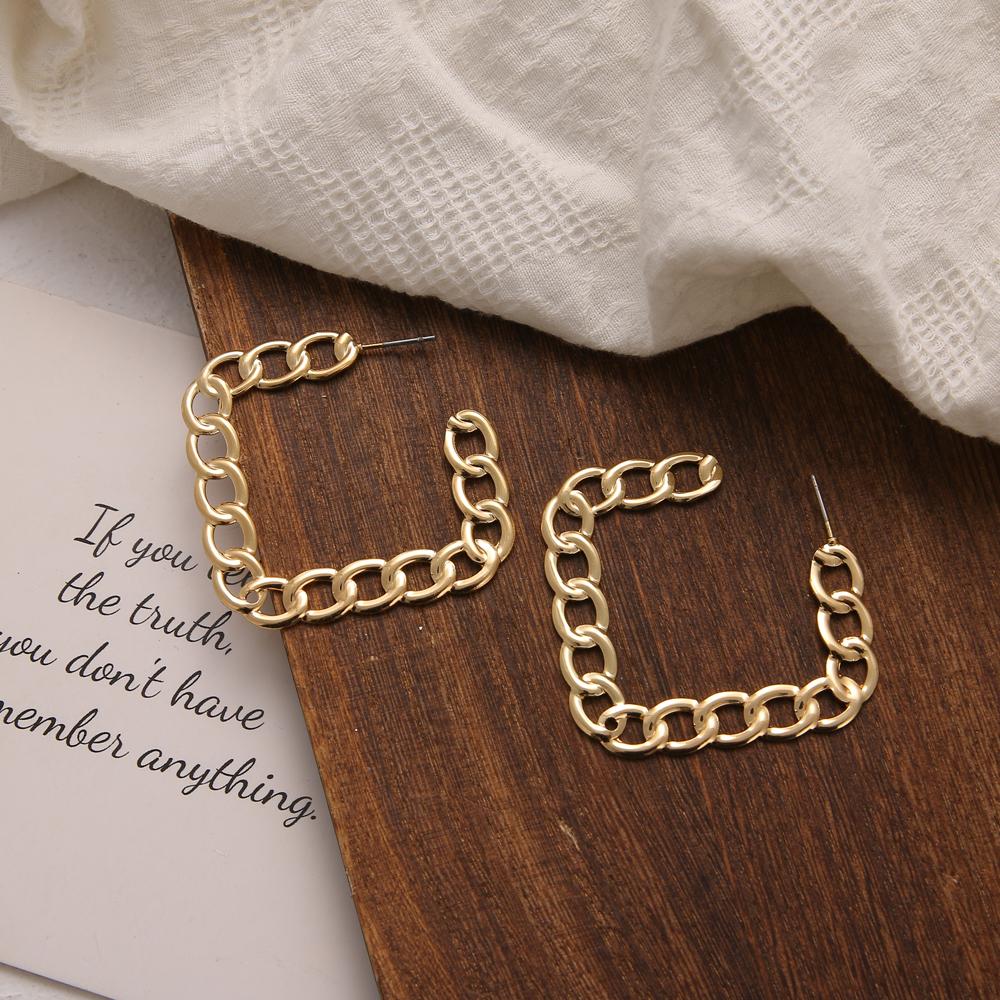 Простые креативные ретро преувеличенные полые круглые серьги-цепочки, женские индивидуальные геометрические серьги для девочек