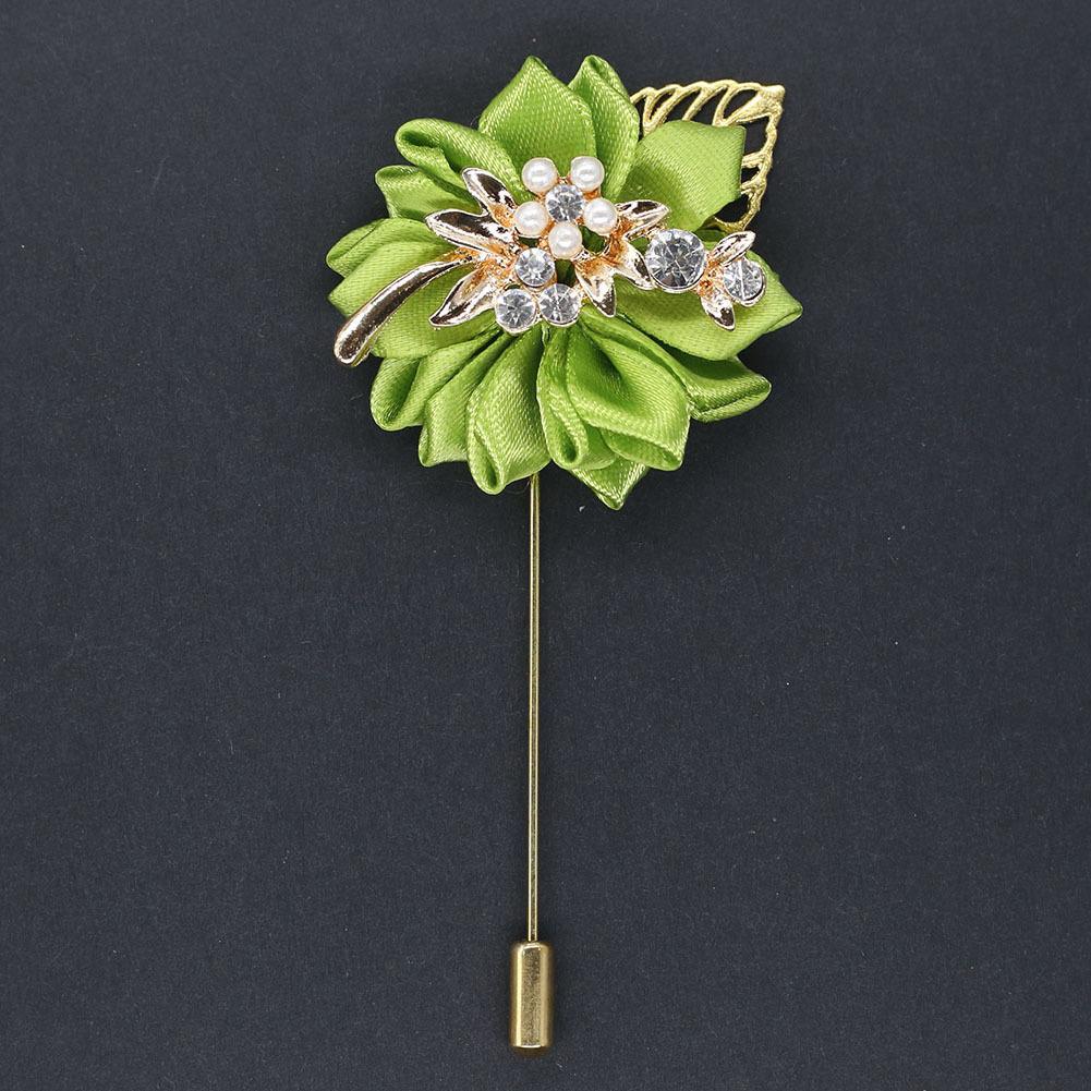 Luxury Crystal Pearl Groomsmen Boutonniere Wedding Corsage Men Brooch Pin Red Burgundy Flower Groom Bridal Boutonnieres