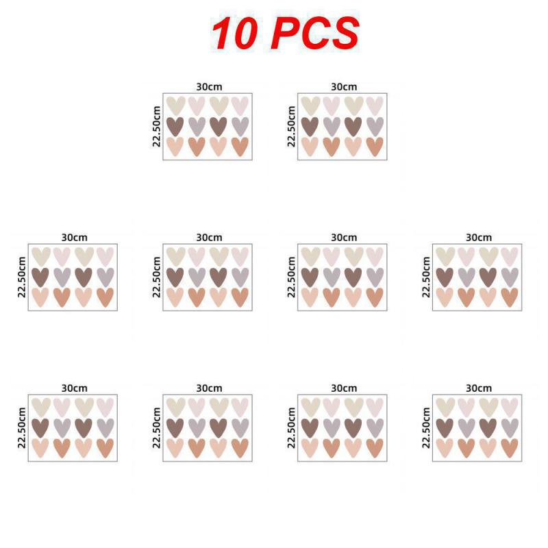 1~10 шт. Новые наклейки на стену в стиле бохо с сердечками, самоклеящиеся наклейки на стену, декоративные наклейки для детской спальни, домашнего декора, стены
