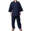 Samue для среднего темно-синего цвета, подходит для использования в помещении круглый год [Morioru] Kurume-ori для мужчин, размер, [Сделано в Японии, 100% хлопок, круглый, мужской, весна, лето,