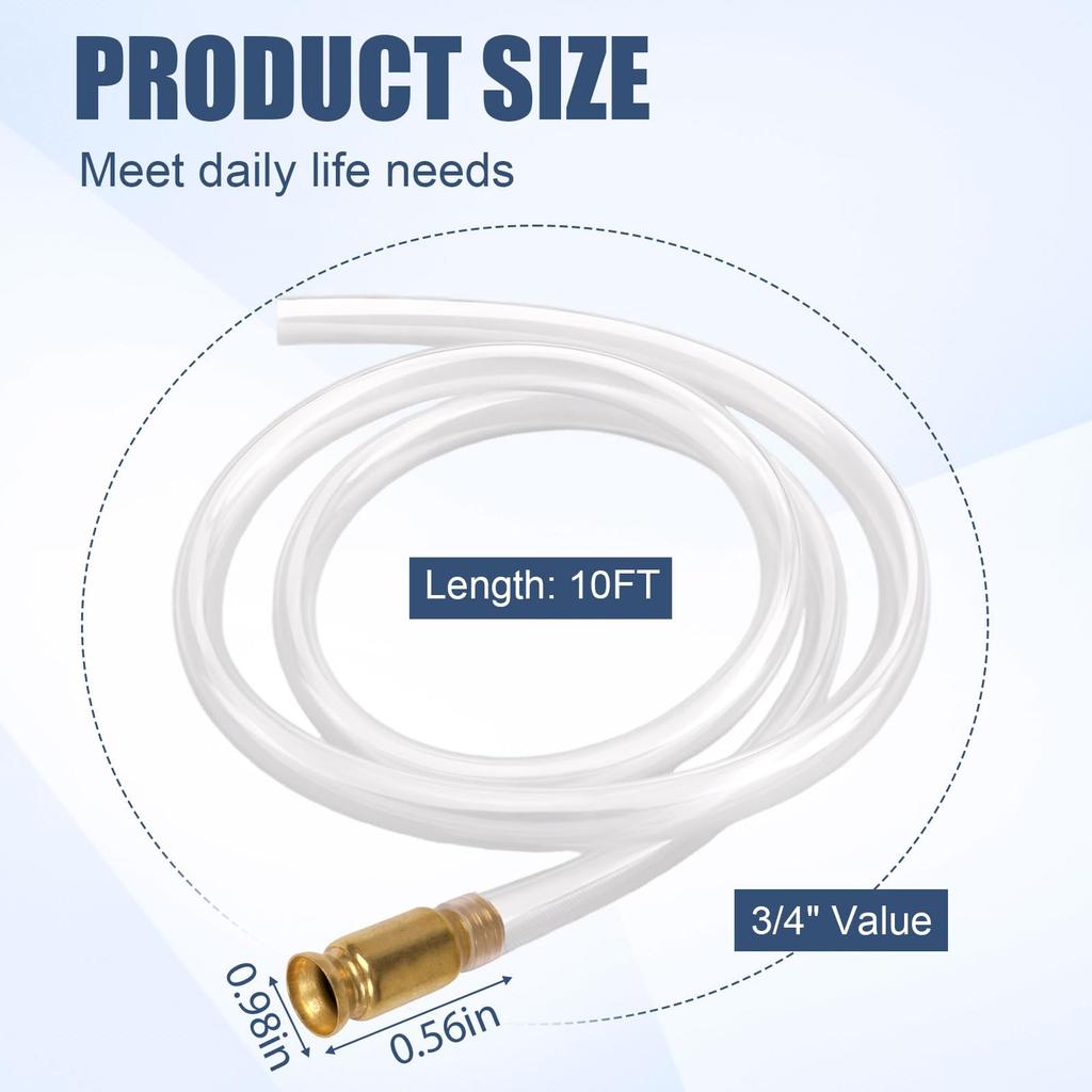3m Tube Copper Head Clamp Oil Copper Siphon Pumping Oil Pipe Manual Oil Pump Oil Delivery Pipe Urea-Adding PVC Pipe