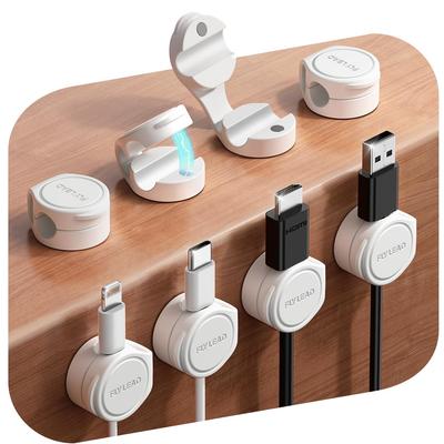 Из 8 магнитных клипс для кабелей, гладких клипс для кабелей, с прочным USB-кабелем, настенных, совместимых с мышью, клавиатурой, блоком питания, наушниками, и белых