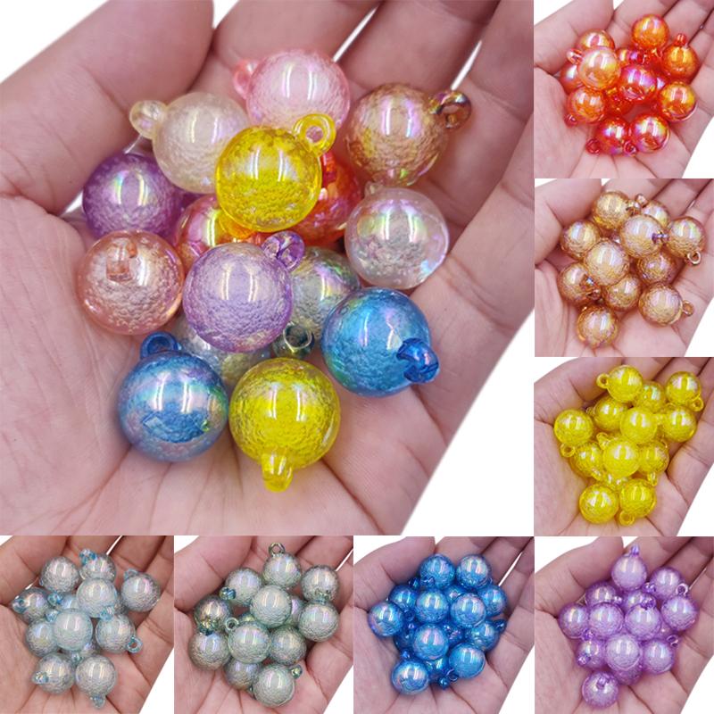 Creative DIY for Candy Color New 5Pcs 16mm Wholesale Jewelry Making Pendant Round Bubble Loose Beads