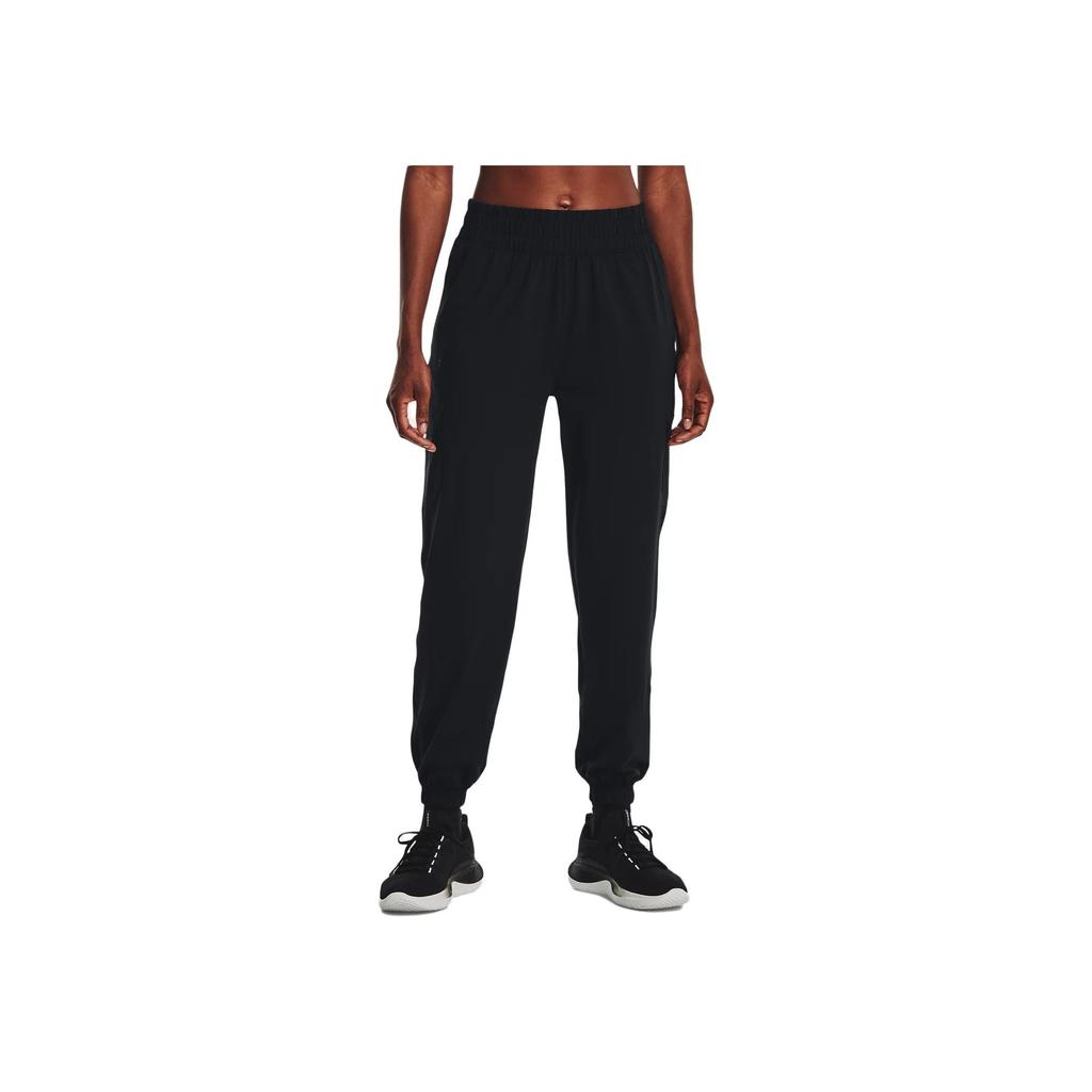 Under Armour Solid Color Elastic Waist Casual Jogging Pants Women Bottoms Black 1378651-001