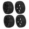 4PCS 85mm 33mm Front RC Truck Wheels 85mm 42mm Rear Off Road Tires with 5 Star Rims for Axial 110