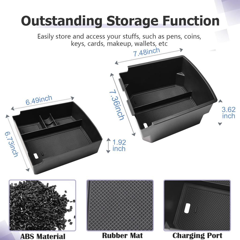 Center Console Organizer Lower Storage Box For 2025 Hyundai Tucson Limited  Armrest Storage Double Layers Interior Accessories