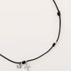 FINDELISE The Cross Black Silk Anklet