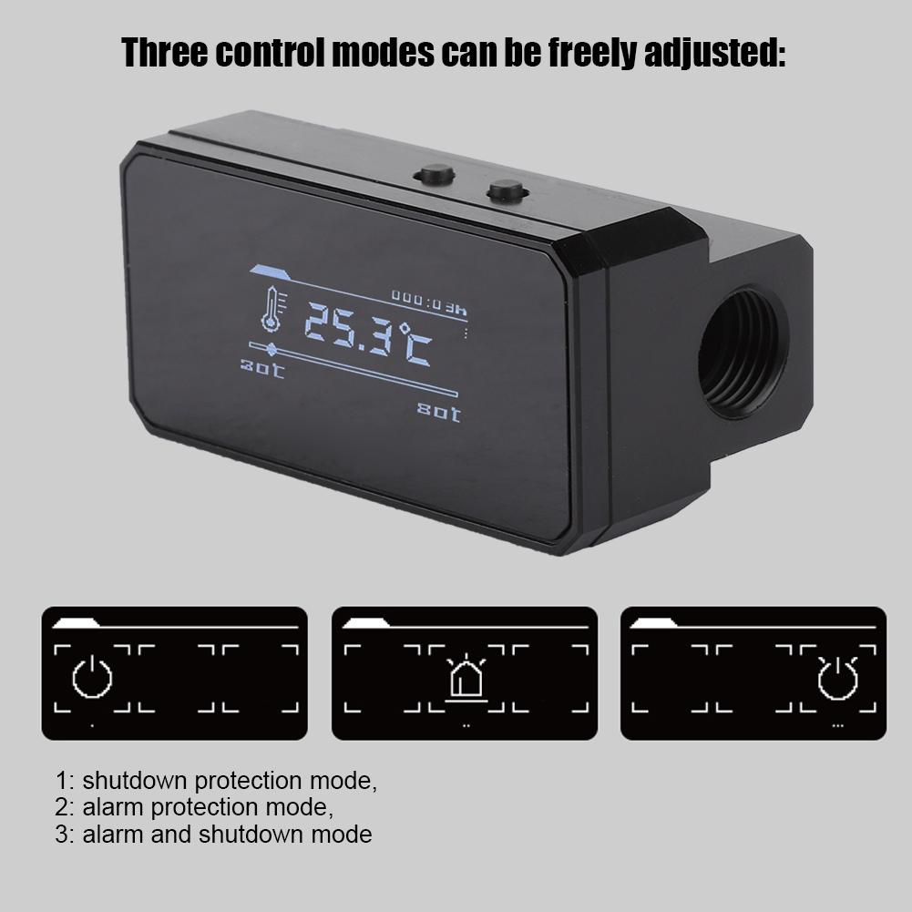 Интеллектуальный термометр для защиты от перегрева воды с несколькими режимами работы и OLED-дисплеем(черный )