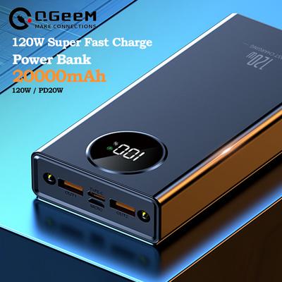120 Вт Power BankСупер Быстрая Зарядка 20000 мАч Сверхбольшая Емкость Для Мобильного Питания Внешняя Батарея Для Iphone Xiaomi Samsung