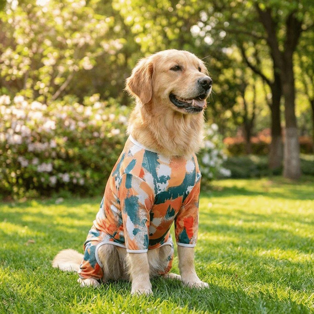 Sun Protection Pet Four-Legged Clothes Cartoon Print Dog Jumpsuit Cooling Dog Clothing  Travel