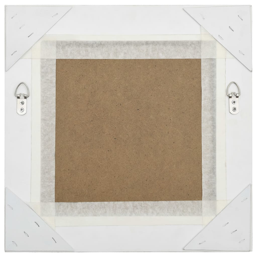Baroque Style Wall Mirror 40 x 40 cm White