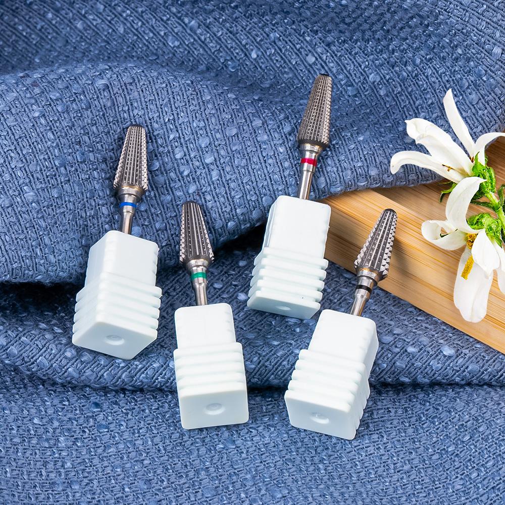5 In 1 Carbide Tungsten Nail Bit Dual Rotation Volcano/Tornado Milling Cutters Fast Remove Acrylic Hard Gel ManucureTools