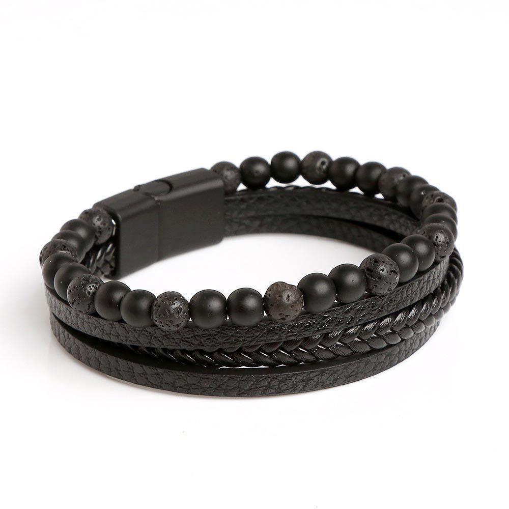 Elegant For Women Magnet Bohemia Leather Men Bracelets Beaded Wristband Korean Bangles