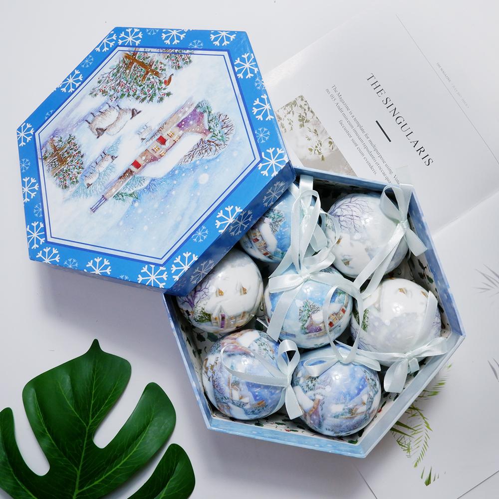 Xmas Party Hanging Ball for Home Party Ornament Christmas Gift Christmas Tree Decor Ball Baubles Ornament  Xmas Tree Toys 7 PCS  a Set