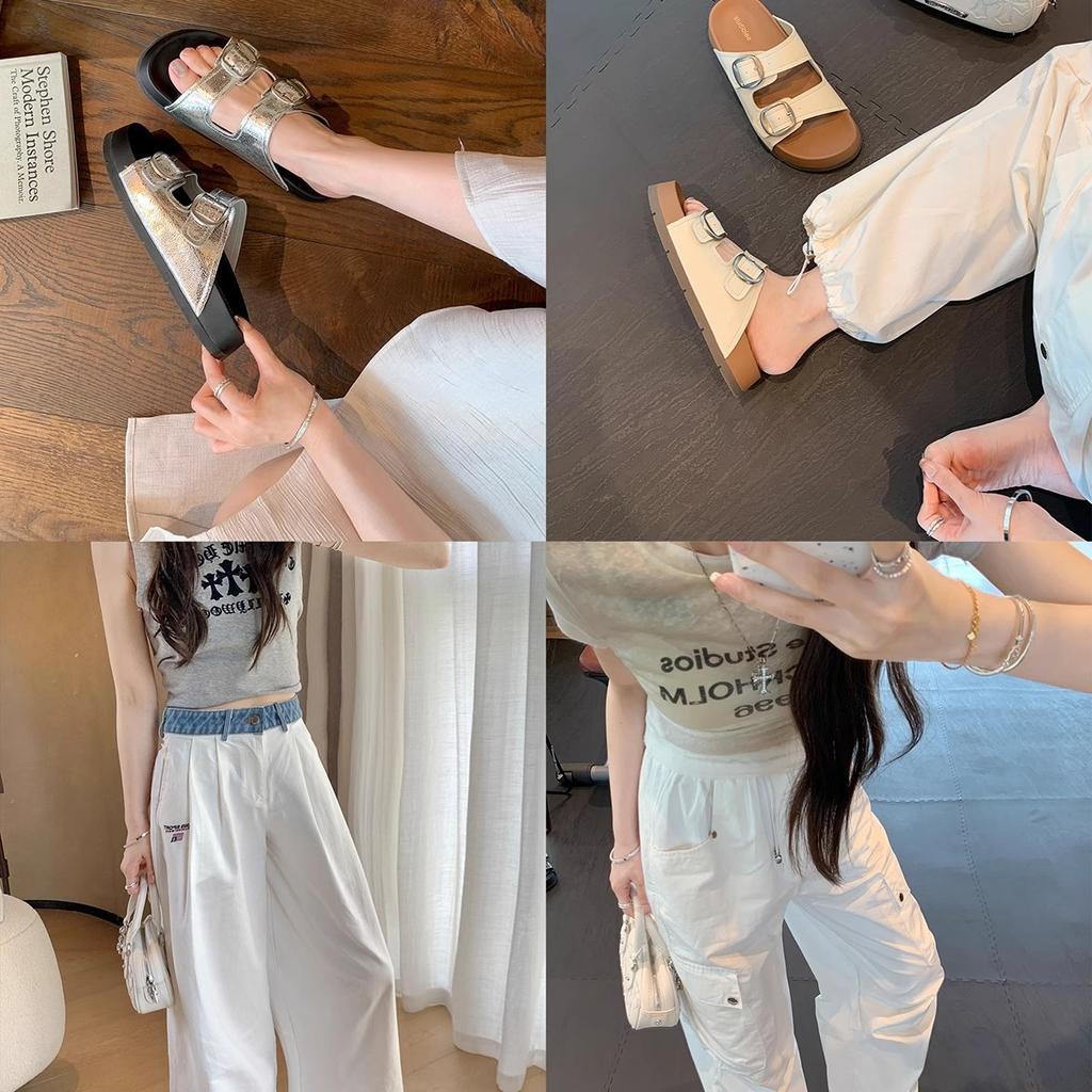 Версия из овчины~ Мать винограда имеет ту же высоту, увеличенную на 3,5 см~ Ленивая круглая голова с двойной пряжкой и пляжными шлепанцами Birkencool