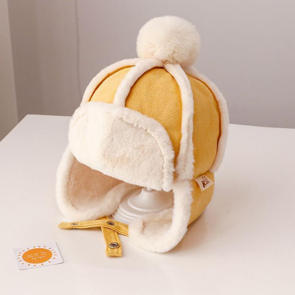 Thicken Warm Winter Hat for Children Earmuff Pilot Hat Plush Bomber Hat Outdoor Activity Trapper Hat for Cold Weather