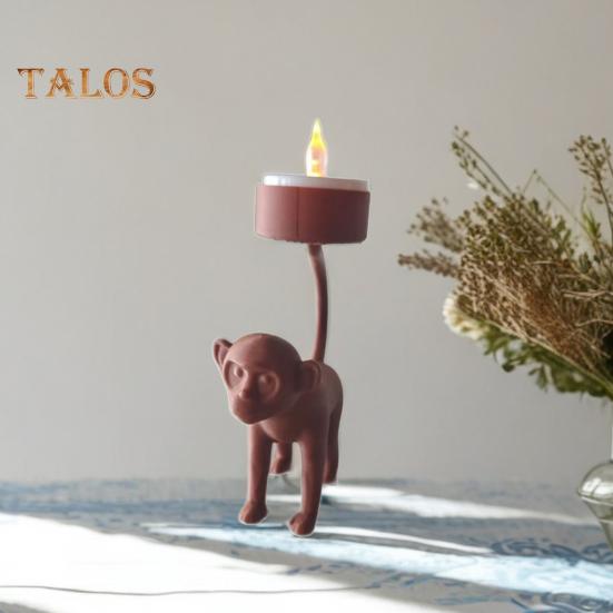 Подсвечник в виде обезьяны, литой PLA, яркие детали резьбы, надежная фигурка обезьяны на четырех ногах, домашний декор, акцент