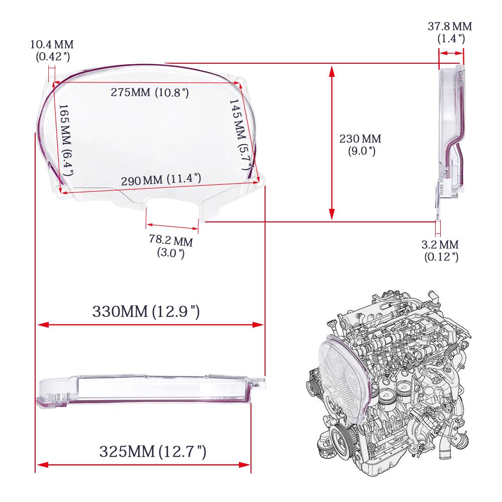 Новая прозрачная крышка ремня ГРМ для Mitsubishi Evolution Lancer EVO4-8 4G63