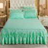 Юбка-кровать из кружевной пряжи, кружевное утолщенное стеганое покрывало с начесом, защитный чехол для матраса, постельные принадлежности
