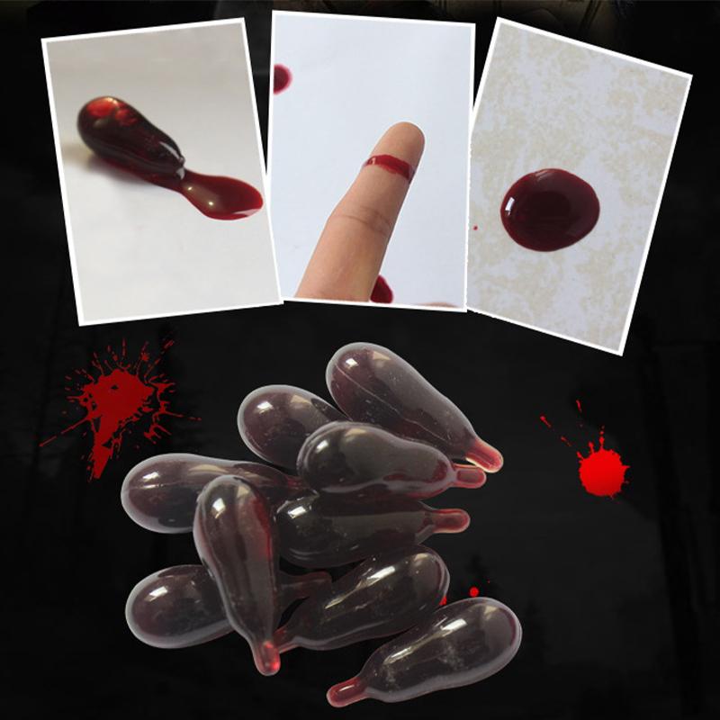 5Pcs Fake Drugs Halloween Party Supplies Fake Blood Capsules Mouth Women Liquid Makeup Blood Capsules
