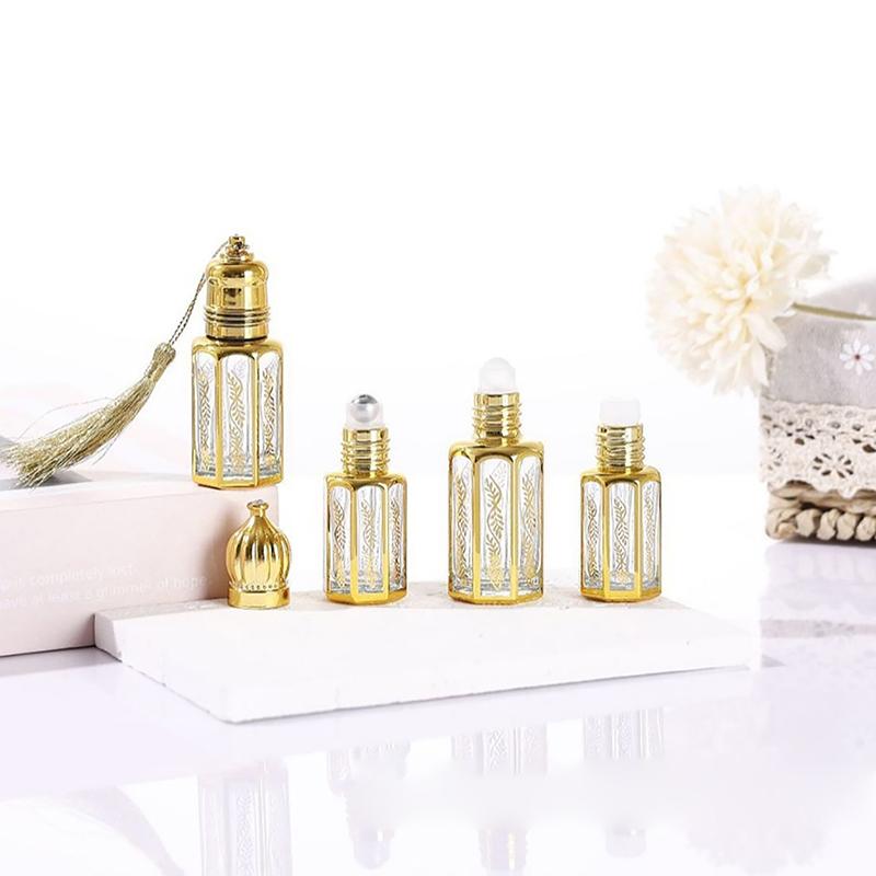 Luxury Essential Oil Roller Glass Bottle Refillable Perfume Bottle Glass Roll-On Essential Oil Bottle Cosmetics Container