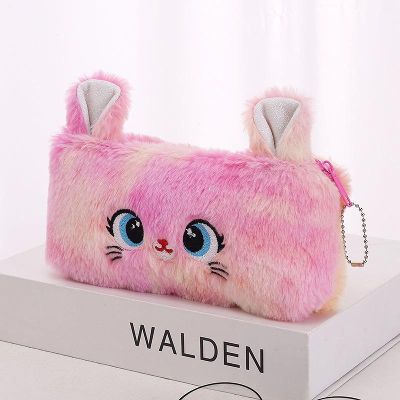 Kawaii Large Capacity Cat Zipper Pencil Case Cartoon Girl Storage Bag Back To School Pen Bag Office Supplies Stationery