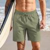Men's Summer 5 Inch Shorts, European American Elastic Waist Drawstring Loose Beach Outdoor Vacation Shorts for Men