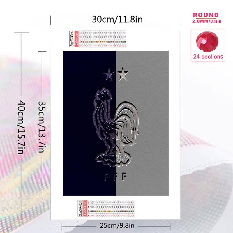 France Fff 100% Round Full Drill 5D DIY Diamond Painting Embroidery Cross Stitch Rhinestone Décor