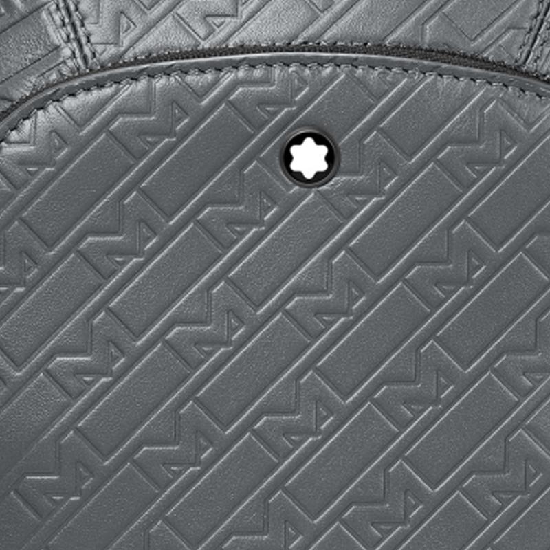 Montblanc M Gram 4810 Ruthenium Round Ring Hexagonal White Star Brand Logo Full Grain Cowhide Shoulder Crossbody Bag Men Bags Elegant-Gray 131845