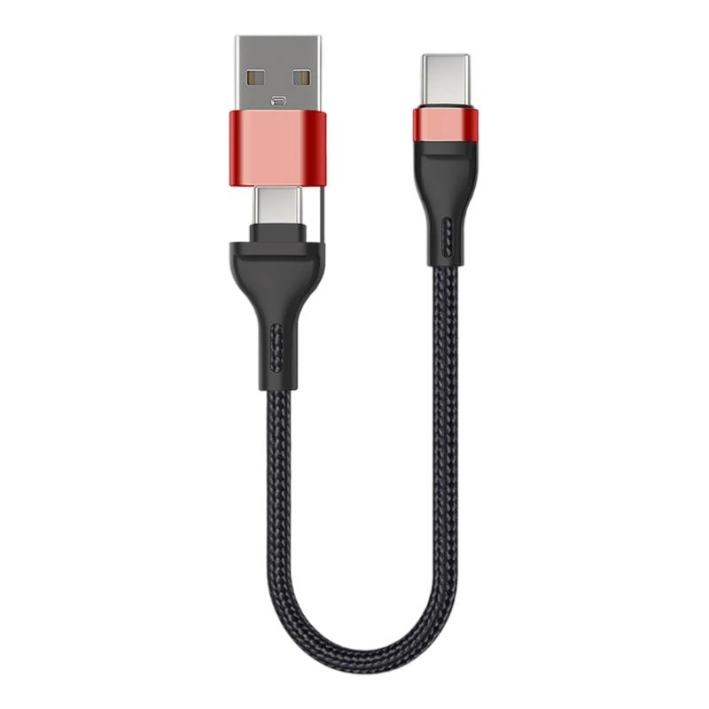 Data Cable USB+USB C to Type C Fast Charging Cord Short Cable 60W Type C For Mobile Phone Portable Laptop Accessories