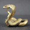 Латунная фигурка змеи, винтажная китайская модель змеи со знаком зодиака, мини-животное Боа из металла
