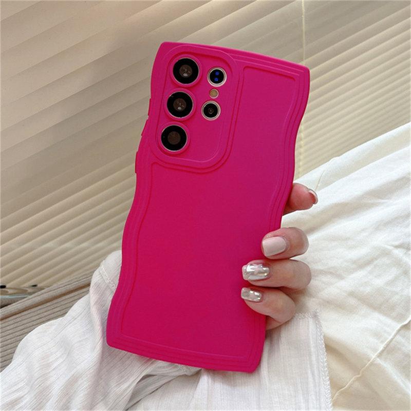 Симпатичный чехол с волнистыми краями для Samsung S23 Ultra S22 S21 Plus S20 FE ярких цветов