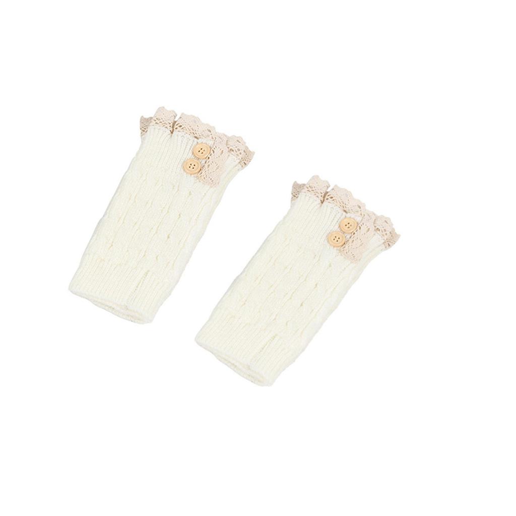 Женские вязаные эластичные манжеты для сапог, зимние теплые короткие гетры, вязаные крючком носки для сапог