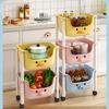 Children Toy Storage Trolley Rack Multilayer Bookshelf Snack Racks Picture Book Rack Movable Multi-Layer Wheels Storage Trolley