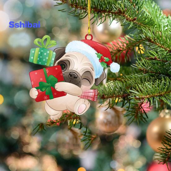 Рождественский кулон многоразовый изысканный креативный мопс в форме рождественской елки кулон для домашнего праздничного украшения