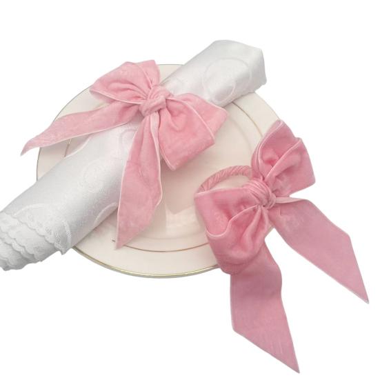 Бархатное кольцо для салфетки с бантом, многоразовый держатель для салфетки-бабочки, праздничное кольцо для салфетки для стола на день рождения, свадьбу