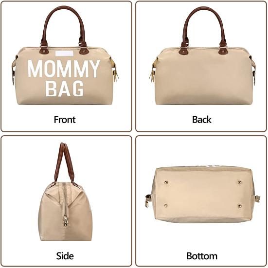 Сумка для подгузников Большая вместимость Вышитые буквы Двойная ручка Ремешок для мамы Больница Путешествия