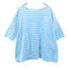 Border Short Sleeve Cut S Blue Women Used