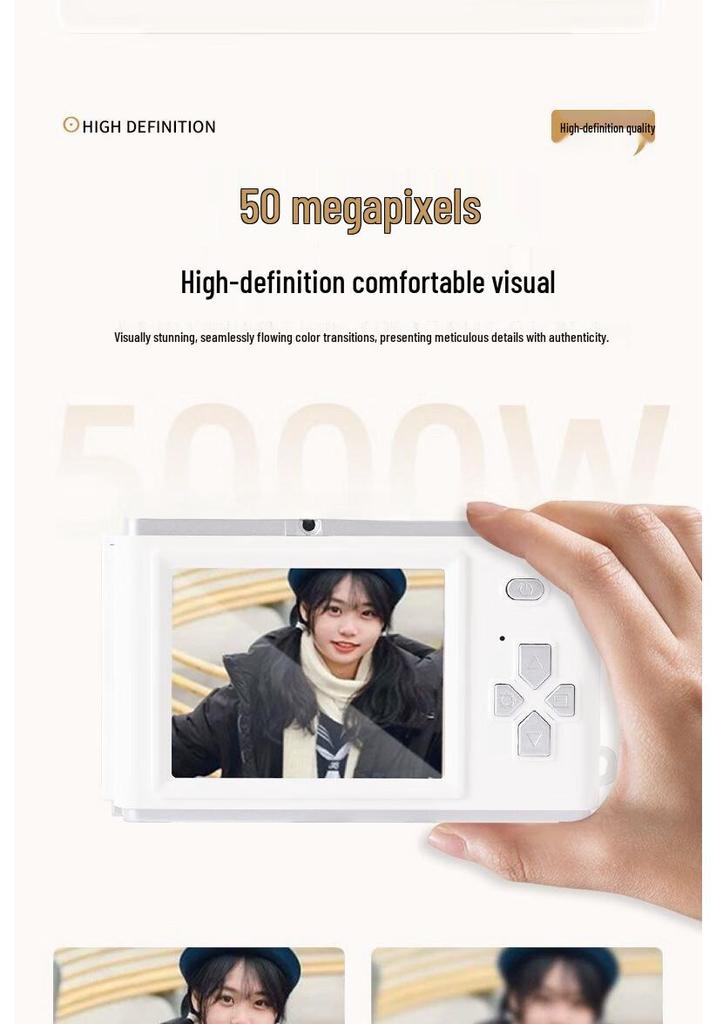 Campus CCD Retro Dual Camera: HD Student Travel Photography with Phone Transfer, Front & Rear D06