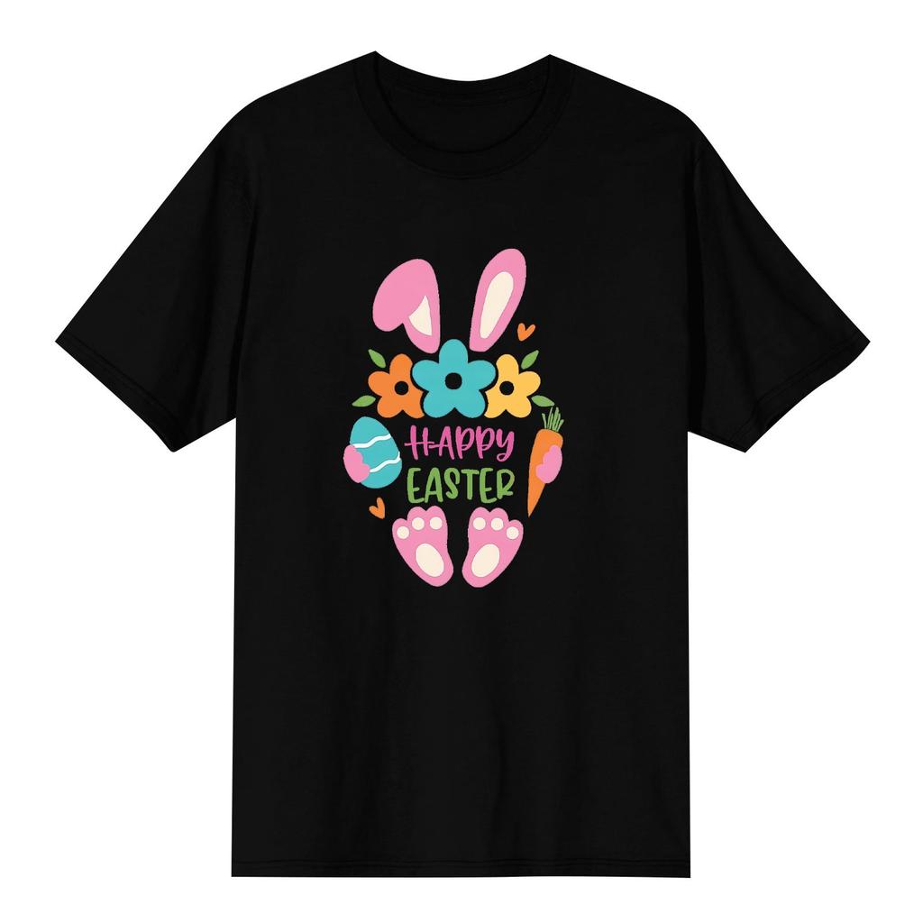 Women's Casual Short Sleeve Easter Printed Round Neck Short Sleeve T-Shirt Top