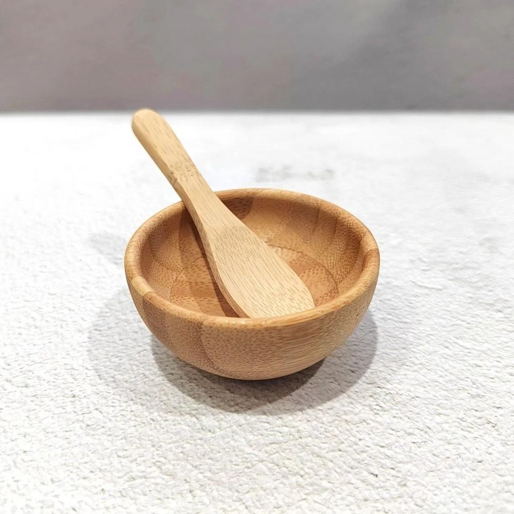 Bamboo Wood Mask Bowl Sleek Bamboo Spatula Spoon Spoon Cosmetic Mixing Tools  Cosmetic Mixing